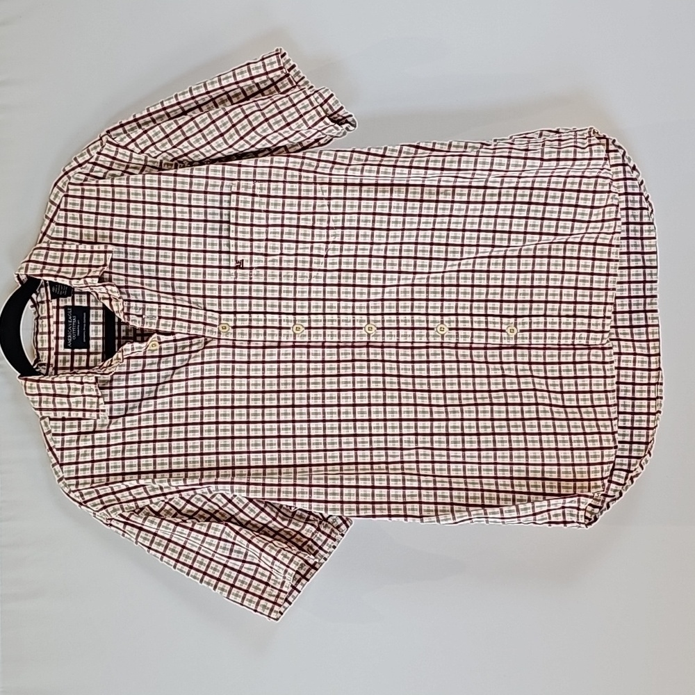 American Eagle Men's Plaid Cotton Shortsleeve Button Down Shirt Medium